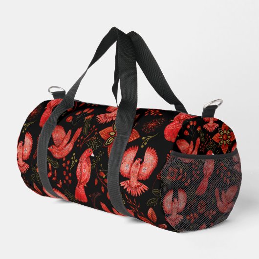  Vibrant floral and leafy pattern designs Duffle Bag (Rechte Ecke)