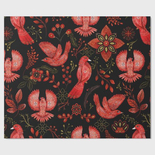  Vibrant floral and leafy pattern designs Geschenkpapier (Flach)