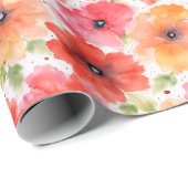 Vibrant Floral Blooms Wrapping Paper Elegant Geschenkpapier (Rolleneckpunkt)