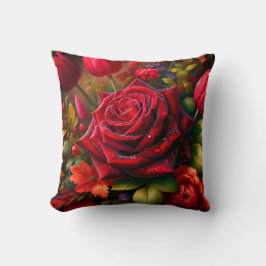 "Vibrant floral Bouquet mit Raindrops Kissen