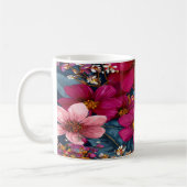 Vibrant Floral Burst Pattern Kaffeetasse (Links)