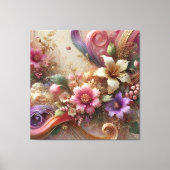Vibrant Floral Extravaganza Canvas Art Leinwanddruck (Vorderseite)