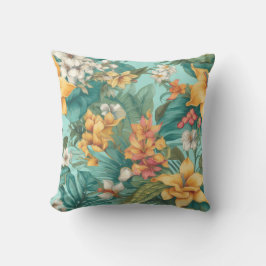 Vibrant Floral Flower Summer Yellow Green Kissen