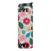 Vibrant Floral Garden Seamless Pattern - Cheerful Thermosbecher (Nach links gedreht)