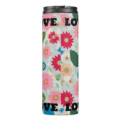 Vibrant Floral Garden Seamless Pattern - Cheerful Thermosbecher (Rückseite)