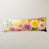 Vibrant Floral Gradient Art – Pink Yellow Purple Seitenschläferkissen (Rückseite)