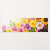 Vibrant Floral Gradient Art – Pink Yellow Purple Yogamatte (Rückseite (Horizontal))