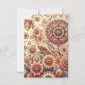 Vibrant floral Intricate Mandala Art Hochzeit Einladung (Rückseite)