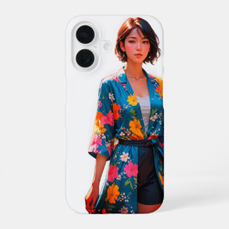 Vibrant floral Kimono iPhone 16 Fall Hülle