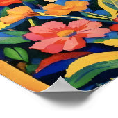 vibrant floral ocean sunset poster (Ecke)