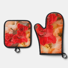 Vibrant floral ofenhandschuh & Topflappen-Set