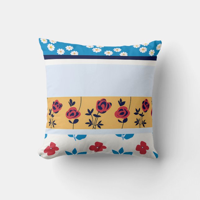 Vibrant Floral Pattern Designs | Custom Art Prints Kissen (Vorderseite)