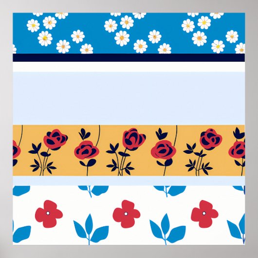 Vibrant Floral Pattern Designs | Custom Art Prints Poster (Vorne)