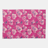 Vibrant Floral Pattern in Pink, White & Royal Blue Geschirrtuch (Horizontal)
