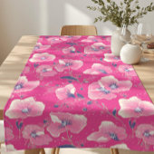 Vibrant Floral Pattern in Pink, White & Royal Blue Großer Tischläufer