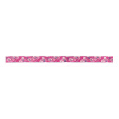 Vibrant Floral Pattern in Pink, White & Royal Blue Satinband (Vorderseite)
