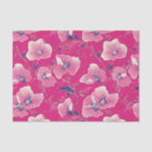 Vibrant Floral Pattern in Pink, White & Royal Blue Seidenpapier (Vorderseite)