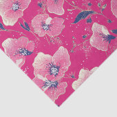 Vibrant Floral Pattern in Pink, White & Royal Blue Seidenpapier (Ausschnitt)