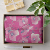 Vibrant Floral Pattern in Pink, White & Royal Blue Seidenpapier (Geschenk)