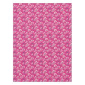 Vibrant Floral Pattern in Pink, White & Royal Blue Tischdecke (Vorderseite)