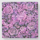 VIBRANT FLORAL PATTERN Stone Untersetzer (Vorderseite)