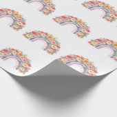 Vibrant Floral Rainbow Watercolor Birthday Geschenkpapier (Ecke)