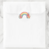 Vibrant Floral Rainbow Watercolor Birthday Sticker (Tasche)