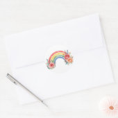 Vibrant Floral Rainbow Watercolor Birthday Sticker (Umschlag)