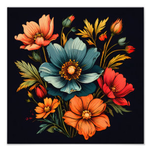 Vibrant Floral Tapestry: A Symphony of Colors Fotodruck