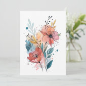 Vibrant Floral Watercolor Design Einladung (Stehend Vorderseite)