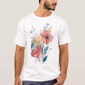 Vibrant Floral Watercolor Design T-Shirt (Vorderseite)