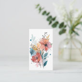 Vibrant Floral Watercolor Design Visitenkarte (Stehend Vorderseite)