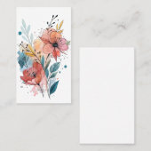 Vibrant Floral Watercolor Design Visitenkarte (Vorne/Hinten)