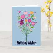 Vibrant Floral Watercolor Happy Birthday Karte (Gelbe Blume)