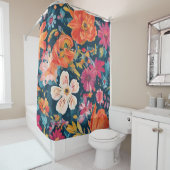 Vibrant florale Grafik Duschvorhang (Beispiel)