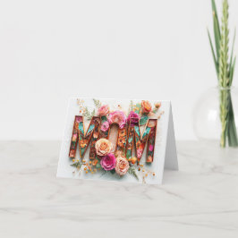 Vibrant florale Mosaikmutter Tageskarte Karte