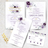 Vibrant florale Save the Date Hochzeitseinladung Einladung