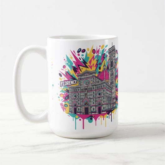 Vibrant Florence Italy Cathedral Graphic Kaffeetasse (Links)