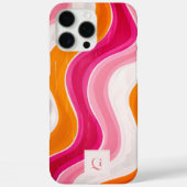 Vibrant Flow | Funky Retro Initial Monogramm Case-Mate iPhone Hülle (Rückseite)