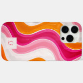 Vibrant Flow | Funky Retro Initial Monogramm Case-Mate iPhone Hülle (Rückseite (Horizontal))