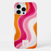 Vibrant Flow | Funky Retro Initial Monogramm iPhone Hülle (Rückseite)