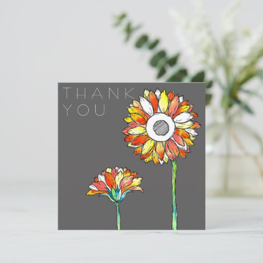 Vibrant flowers dankeskarte (Stehend Vorderseite)