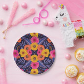 Vibrant Flowers & Ferns Pappteller (Party)