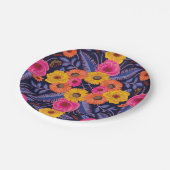 Vibrant Flowers & Ferns Pappteller (Schrägansicht)