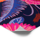 Vibrant Flowers & Ferns Poster (Ecke)