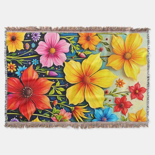 Vibrant Flowers: Garden of Joy Art Decke (Vorderseite)