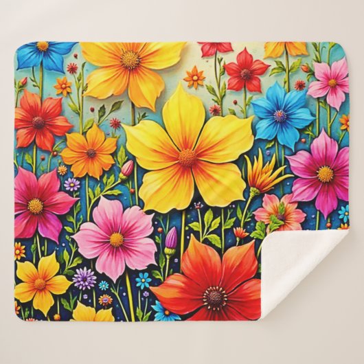Vibrant Flowers: Garden of Joy Art Sherpadecke (Vorderseite (Horizontal))