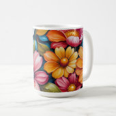 Vibrant Flowers Kaffeetasse (VorderseiteRechts)
