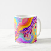 Vibrant Fluid Marble Abstract Kaffeetasse (VorderseiteRechts)