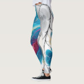 Vibrant Fluid Neural Leaf Vein Abstract Wrap Leggings (Links)